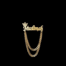 Crown Name Brooch With Chain